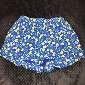Blue and green floral shorts